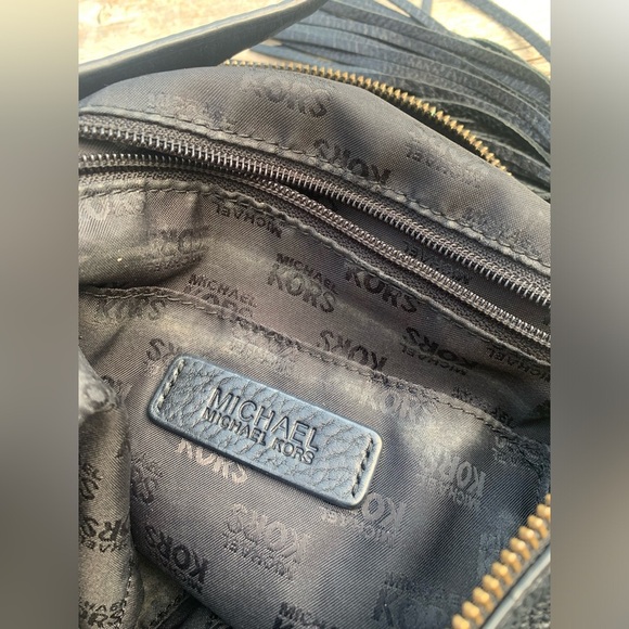 Michael Kors Black Leather Hobo Bag with Tassel (not authentic) - Picture 12 of 14